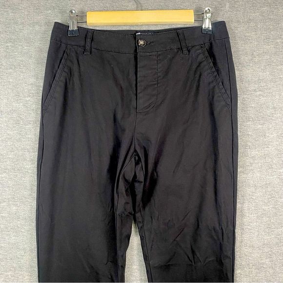 Asos Design Womens Black Button Fly Straight Leg Skinny Ankle Pants Size 28x30‎ - Picture 13 of 15